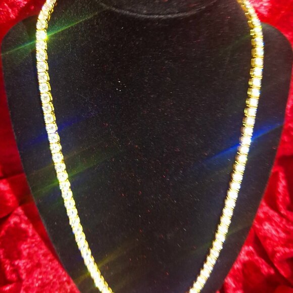 New Moissanite Tennis Chain 22 inches (.5 carats) Grade D VVS1 Gold
